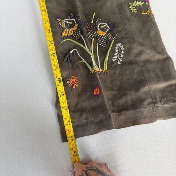 Johnny Was Olive Wide Leg Embroidered Floral Pants - Picture 13 of 15